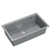 Quadron LOGAN 110 GraniteQ zlewozmywak silver stone 76x44x23,5 cm 1-komorowy podwieszany z syfonem manualnym stal szlachetna HQD7644U5BSU
